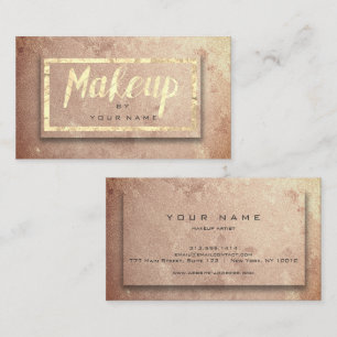 Copper Rose Gold Blush Beauty Makeup Artist Glam Business Card