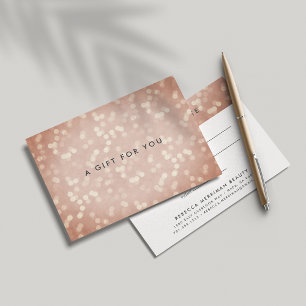 Copper Rose Gold Bokeh Gift Certificate