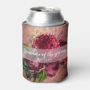 Copper rose gold floral grandma of the groom can cooler