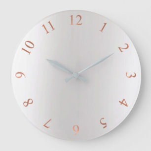 Copper Rose Gold Glitter Grey Silver US UK Numbers Large Clock