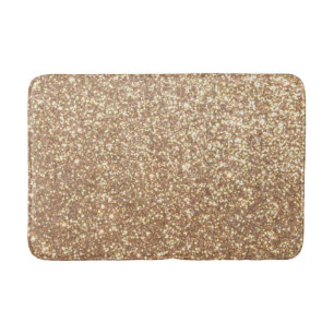 Copper Rose Gold Metallic Glitter Bath Mat