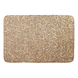 Copper Rose Gold Metallic Glitter Bath Mat