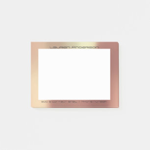 Copper Rose Gold Office Custom Personalised Post-it Notes