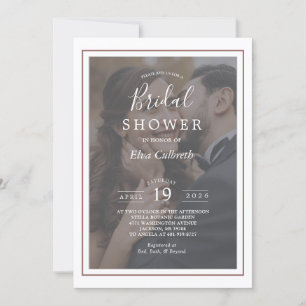 Copper Rose Modern Elegant Photo Bridal Shower Invitation