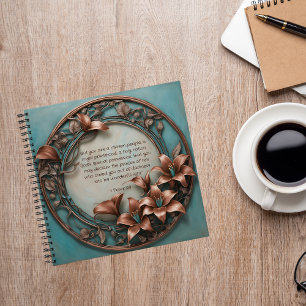 Copper Round Floral Spend Time With God Journal