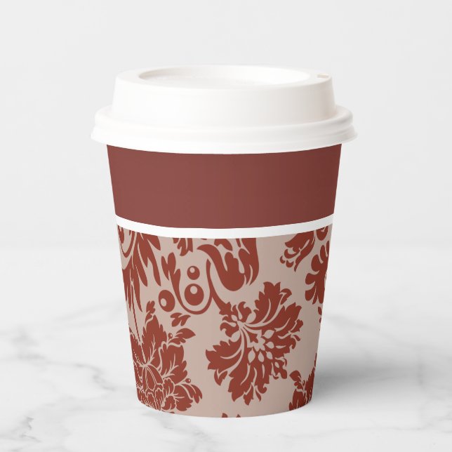 Copper rust damask paper cups (Front)