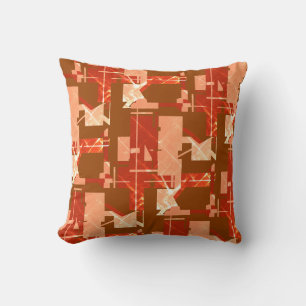 Copper Rust Patterned Effect on Rust Large Tiles Cushion