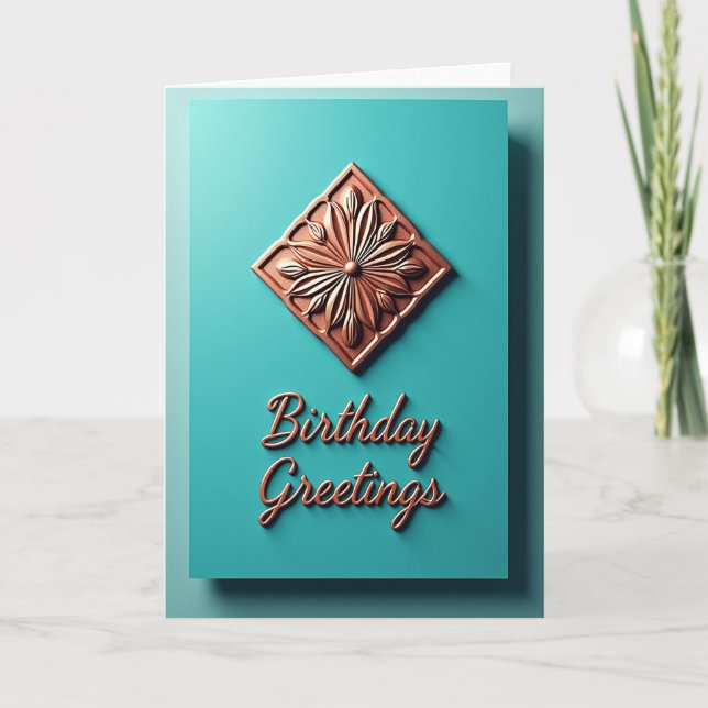 Copper Script Birthday Card (Front)
