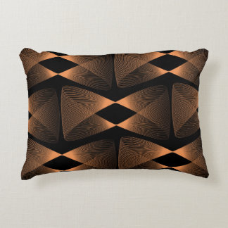 Copper shades, abstract linear tile decorative cushion