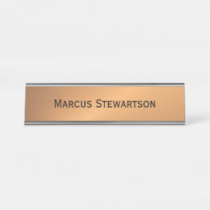 Copper Shine Angle Desk Name Plate