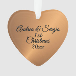 Copper Shine Angle Husband Wife 1st Christmas Ornament