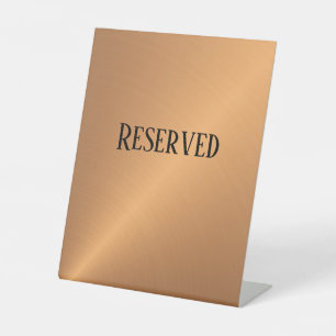 Copper Shine Angle Reserved Pedestal Sign