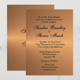 Copper Shine Wedding Invitation