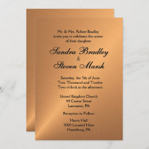 Copper Shine Wedding Invitation