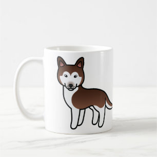 Copper Siberian Husky Cartoon Dog Coffee Mug