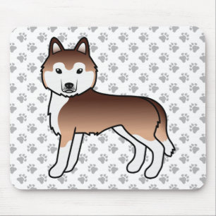 Copper Siberian Husky Cute Cartoon Dog Mouse Pad