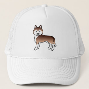 Copper Siberian Husky Cute Cartoon Dog Trucker Hat