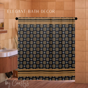 Copper, Silver Gold Metalics Shower Curtain