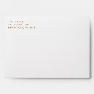 Copper Simple Modern Boho Return Address Christmas Envelope
