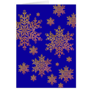 Copper Snowflake Overlay on Cobalt Blue