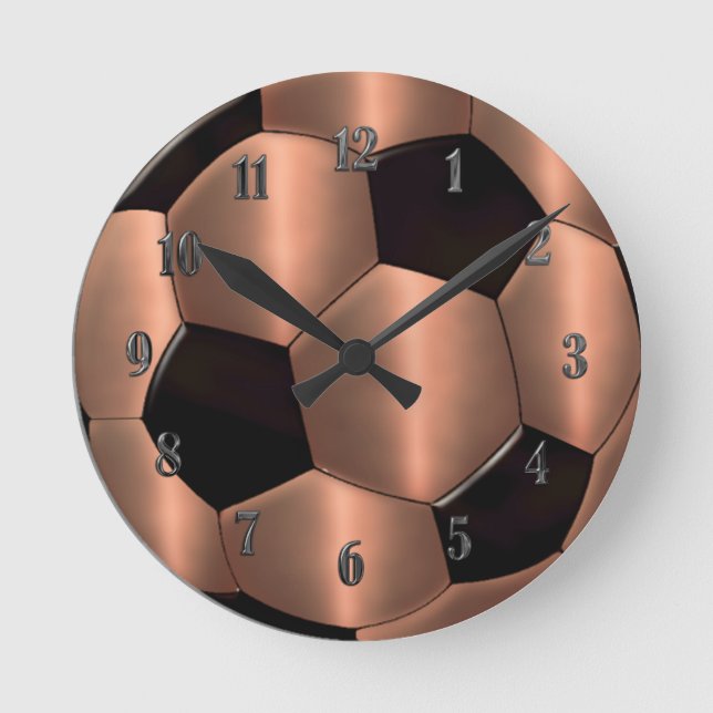 Copper Soccer Ball Clock (Front)