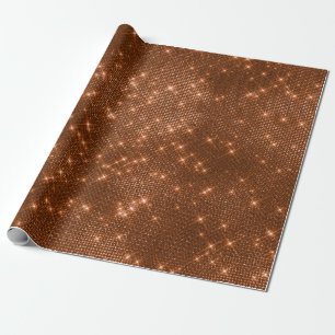 Copper Sparkly Metallic Grill Urban Abstract Wrapping Paper