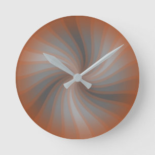 Copper Spiral  Round Clock
