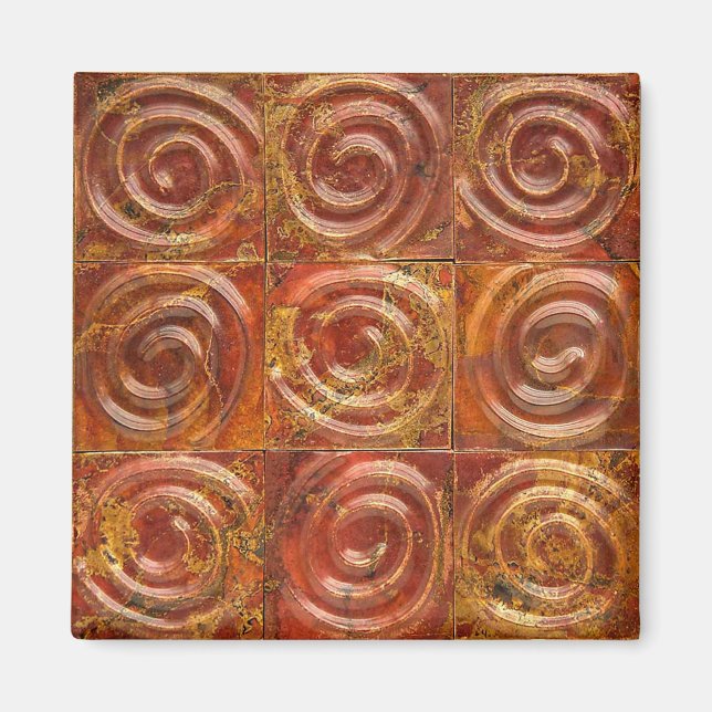 Copper Spiral Tiles Magnet (Front)