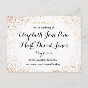 Copper Spray Wedding Collection Save The Date Announcement Postcard