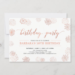 Copper Stylish Modern 50th, 60th Birthday Party Invitation