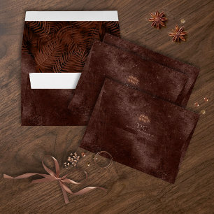 Copper Sunset Palm Leaf Pattern Suede ID1323 Envelope