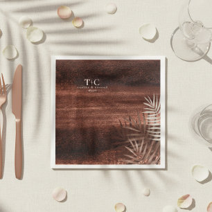 Copper Sunset Palm Leaves Wedding ID1323 Napkin