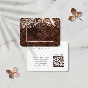 Copper Sunset Palm Leaves Wedding Website ID1323 Enclosure Card