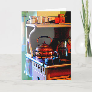 Copper Tea Kettle on Stove Card