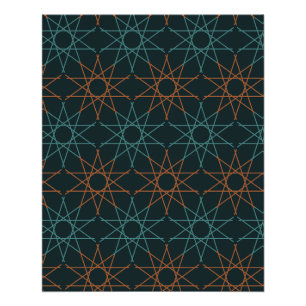 Copper Teal Geometry Poster