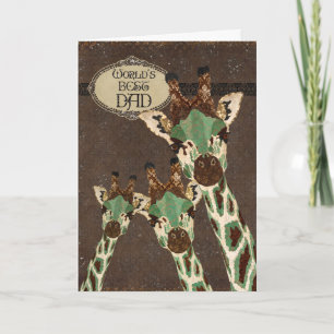 Copper & Teal Giraffes Best's Day Card