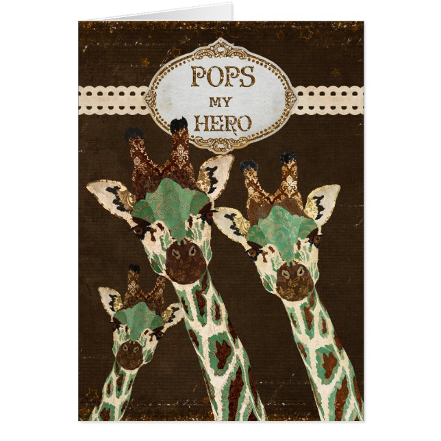 Copper & Teal  Giraffes Pops is Hero Card (Front)
