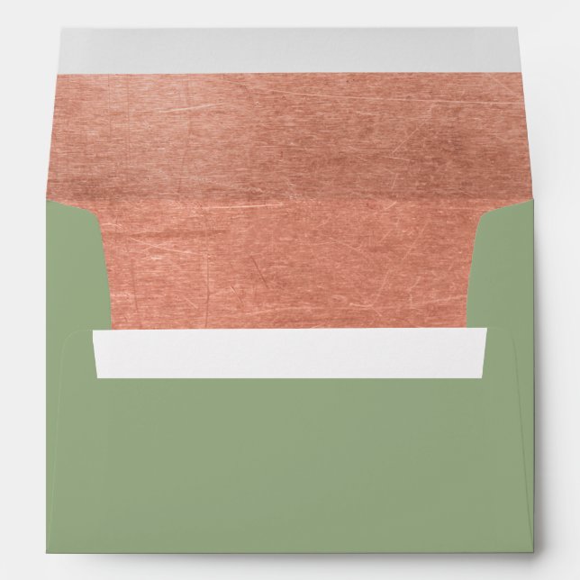 Copper Terracotta & Sage Green Wedding Envelope (Back (Bottom))