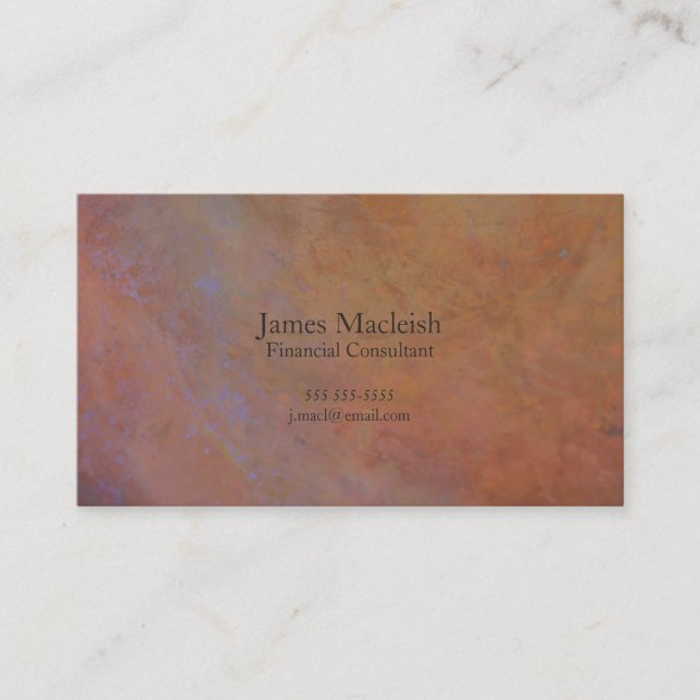 Copper textures business card (Front)