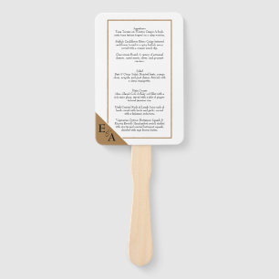 Copper Toile / Mocha Mousse Menu Hand Fan