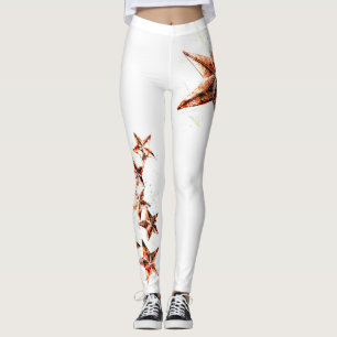 Copper Tones Grunge Star Leggings