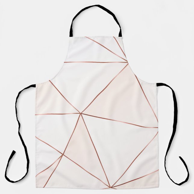 Copper triangles, metallic, glitter, polygonal. apron (Front)