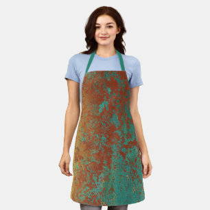 Copper Turquoise Blue Orange Brown Texture Apron