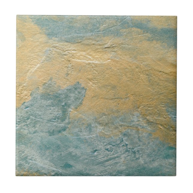Copper Turquoise Faux Finish Ceramic Tile (Front)