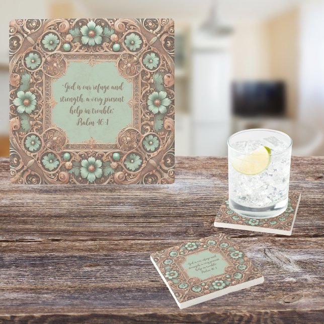 Copper Turquoise Fillagree Frame Customisable  Stone Coaster (Creator Uploaded)