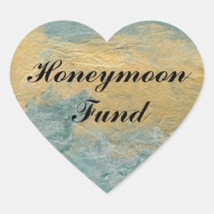 Copper Turquoise Honeymoon Fund Heart Sticker