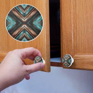 Copper Turquoise X Ceramic Knob