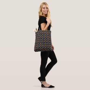 Copper Waves Abstract Geometric Flow Pattern 1303 Tote Bag