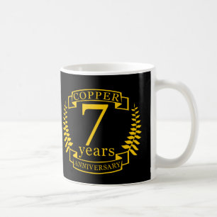 Copper wedding anniversary 7  years coffee mug