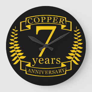 Copper wedding anniversary 7  years large clock